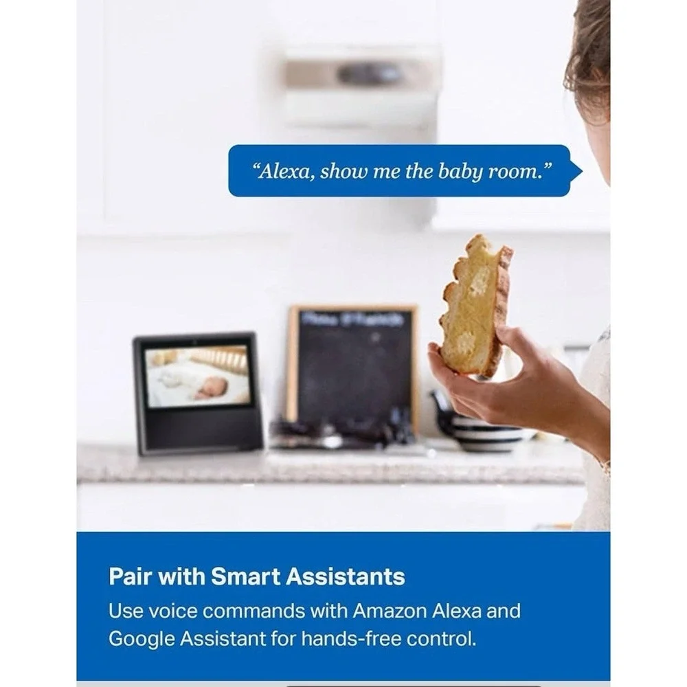 3K 5MP Indoor Security Camera w/ 360° Pan Tilt, Night‎ Vision, Alexa Ready